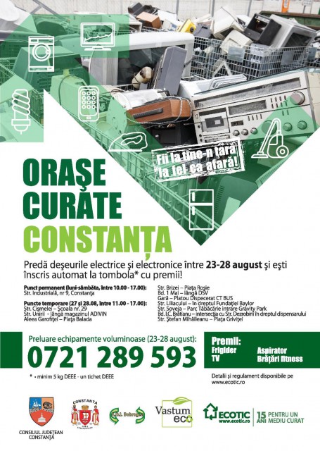 Atenție, constănțeni! A început CAMPANIA de COLECTARE a DEȘEURILOR ELECTRICE