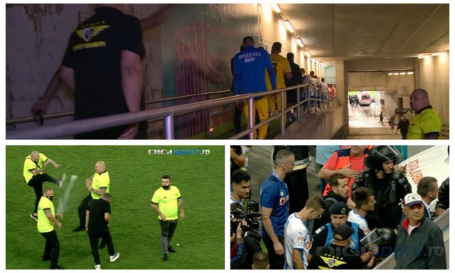 Haos la Arena Națională! Fotbaliștii Craiovei n-au putut părăsi terenul decât cu paza