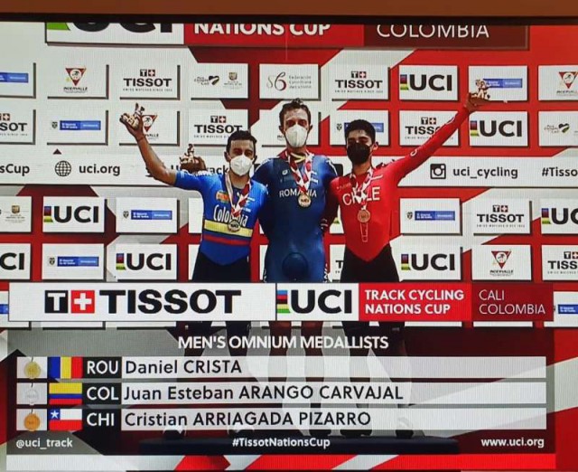 Ciclism: Daniel Crista a câştigat aurul şi în proba de omnium, la Cupa Mondială de la Cali