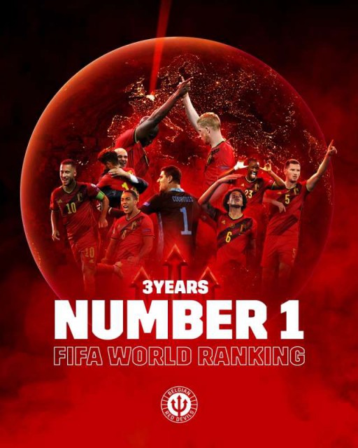 Fotbal: Belgia sărbătoreşte trei ani neîntrerupţi ca numărul unu în clasamentul FIFA