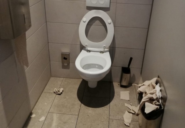 ALO, mai faceți și voi CURĂȚENIE prin WC-urile hipermarketurilor?