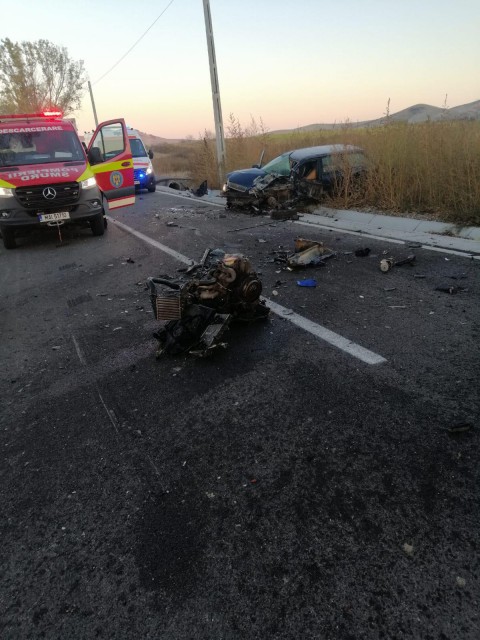 Accident RUTIER pe DJ 229: Au fost IMPLICATE 2 AUTOTURISME
