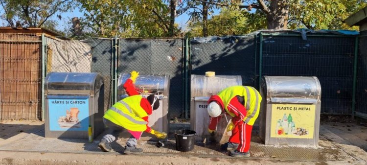 Utilități Publice Cernavodă a igienizat și dezinfectat platformele de colectare a deșeurilor