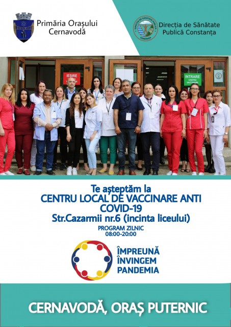 Primăria Cernavodă anunță schimbarea programului centrului de vaccinare