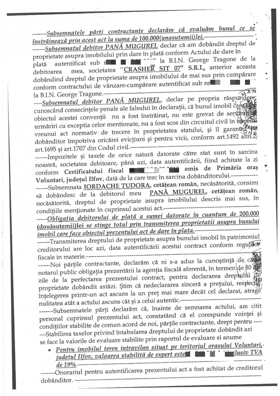 Mugurel Pană, JONGLERII FINANCIARE cu un teren în VALOARE de 1 milion de EURO Mugurel Pană, JONGLERII FINANCIARE cu un teren în VALOARE de 1 milion de EURO
