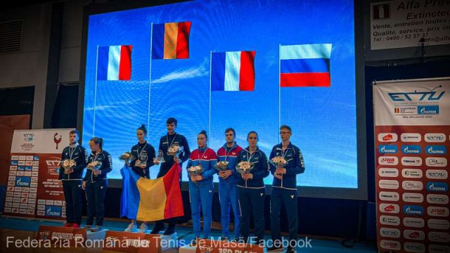 Tenis de masă: Rareş Şipoş şi Andreea Dragoman, medaliaţi cu aur la dublu mixt, la Europenele Under-21