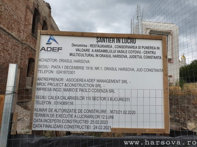 Primăria Hârșova a reziliat contractul cu executantul lucrării de restaurare a Ansamblului Vasile Cotovu