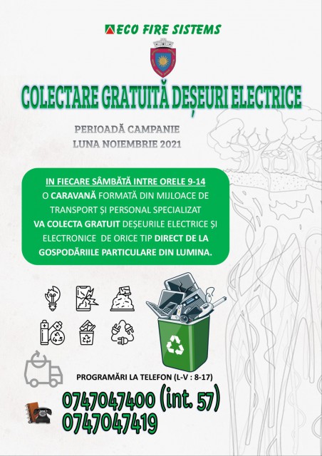 Campania de colectare a deșeurilor electrice și electronice continuă, la Lumina