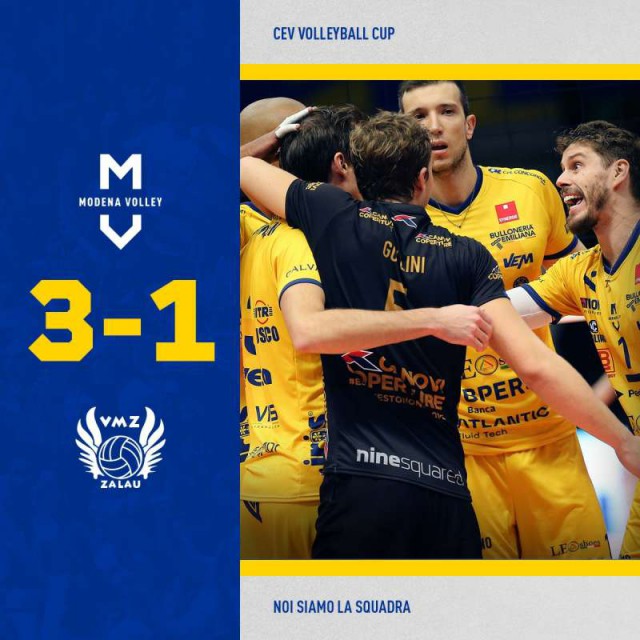 Volei masculin: SCM Zalău, învinsă la Modena, în Cupa CEV