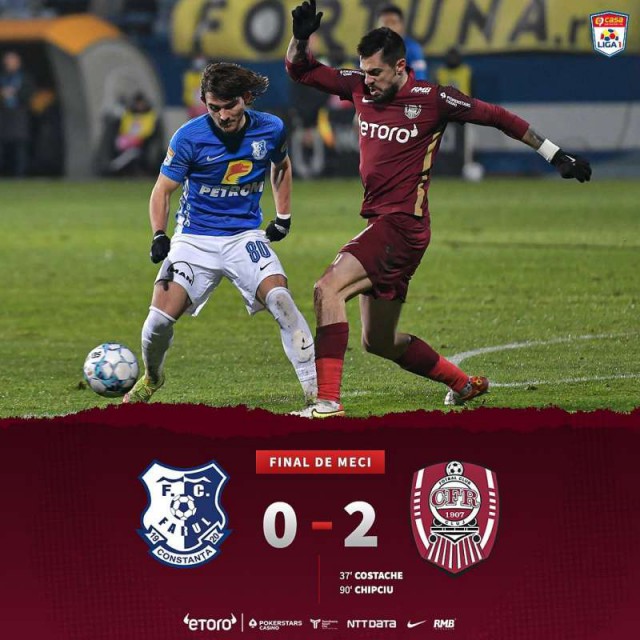 Fotbal - Liga I: Farul Constanţa - CFR Cluj 0-2