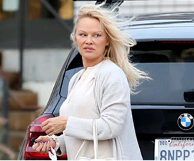 Pamela Anderson, de nerecunoscut fără machiaj