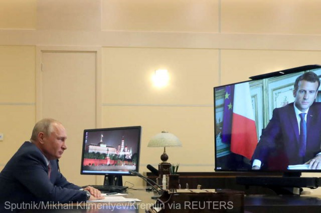 O nouă discuţie Putin-Macron: Au fost abordate 'garanţiile de securitate' cerute de Moscova