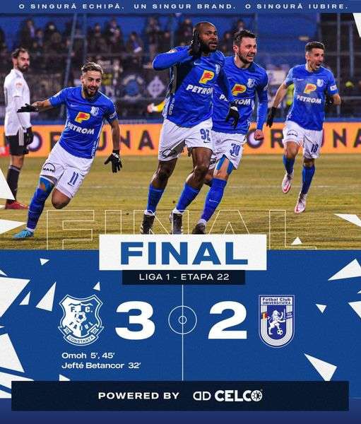 Fotbal - Liga I: Farul Constanţa - FC U Craiova 3-2