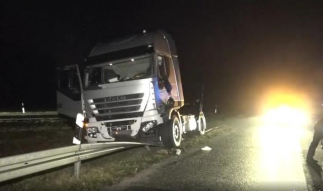 Camion derapat, pe DN2A, la ieșire din Hârșova