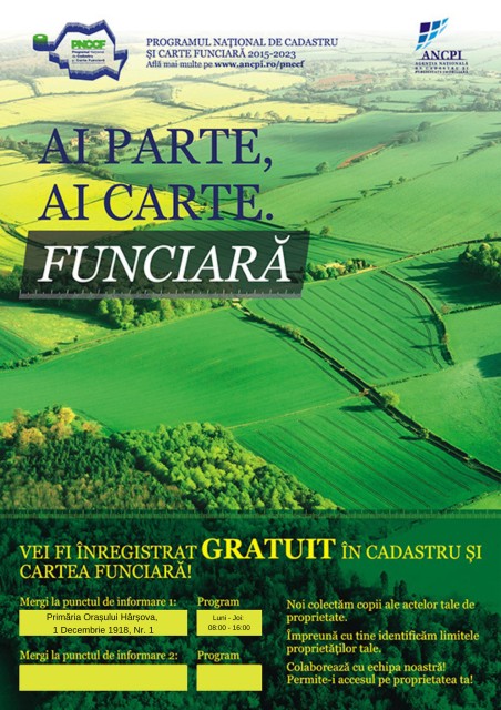 Primăria Hârșova invită cetățenii să depună actele pentru realizarea cadastrului