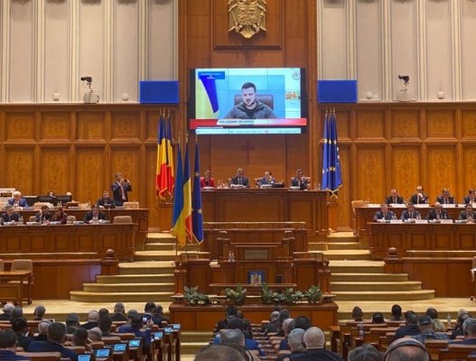 Preşedintele Ucrainei, Volodimir Zelenski, discurs în Parlamentul României. Video