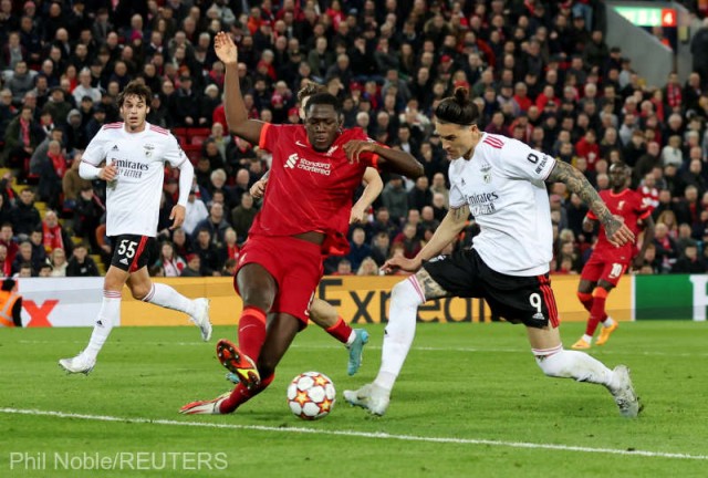 Fotbal: Liverpool s-a calificat în semifinalele Ligii Campionilor, după 3-3 cu Benfica